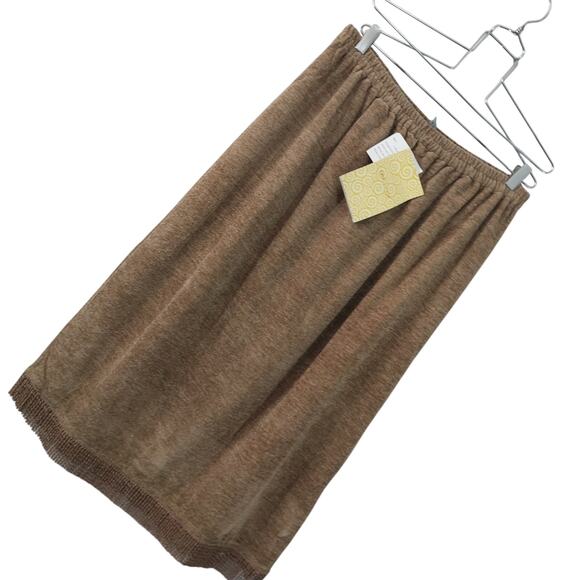 NWT! INDIGO MOON/QVC! MARLED AMBER/LITE GOLD METALLIC KNIT SKIRT, FRINGED! SZ 1X - Picture 1 of 10